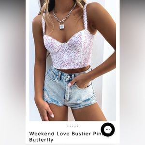 White fox weekend love bustier pink butterfly S